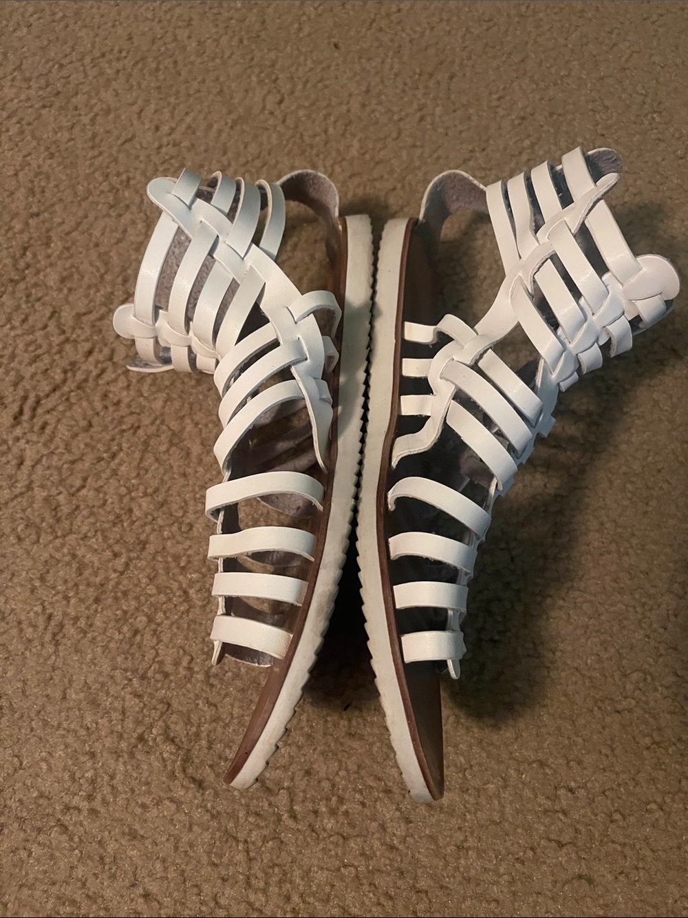 Women's White Strappy Gladiator Sandals